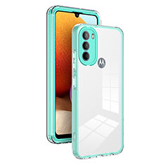 Custodia Silicone Trasparente Specchio Laterale Cover MQ1 per Motorola Moto G31 Verde