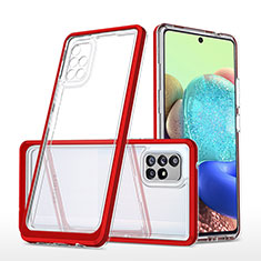Custodia Silicone Trasparente Specchio Laterale Cover MQ1 per Samsung Galaxy A71 5G Rosso
