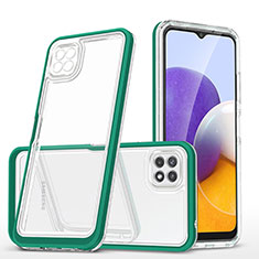 Custodia Silicone Trasparente Specchio Laterale Cover MQ1 per Samsung Galaxy F42 5G Verde