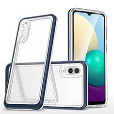 Custodia Silicone Trasparente Specchio Laterale Cover MQ1 per Samsung Galaxy M02 Blu