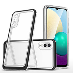 Custodia Silicone Trasparente Specchio Laterale Cover MQ1 per Samsung Galaxy M02 Nero
