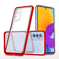 Custodia Silicone Trasparente Specchio Laterale Cover MQ1 per Samsung Galaxy M52 5G Rosso