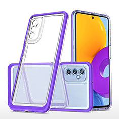 Custodia Silicone Trasparente Specchio Laterale Cover MQ1 per Samsung Galaxy M52 5G Viola