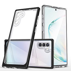 Custodia Silicone Trasparente Specchio Laterale Cover MQ1 per Samsung Galaxy Note 10 5G Nero