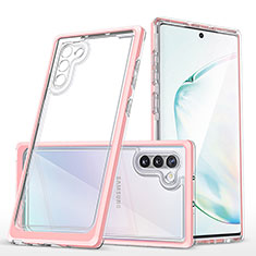 Custodia Silicone Trasparente Specchio Laterale Cover MQ1 per Samsung Galaxy Note 10 5G Oro Rosa