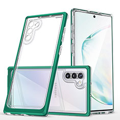 Custodia Silicone Trasparente Specchio Laterale Cover MQ1 per Samsung Galaxy Note 10 5G Verde