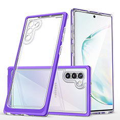 Custodia Silicone Trasparente Specchio Laterale Cover MQ1 per Samsung Galaxy Note 10 5G Viola