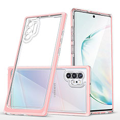 Custodia Silicone Trasparente Specchio Laterale Cover MQ1 per Samsung Galaxy Note 10 Plus 5G Oro Rosa