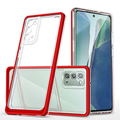 Custodia Silicone Trasparente Specchio Laterale Cover MQ1 per Samsung Galaxy Note 20 5G Rosso