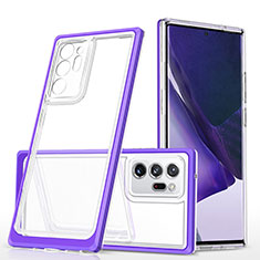 Custodia Silicone Trasparente Specchio Laterale Cover MQ1 per Samsung Galaxy Note 20 Ultra 5G Viola