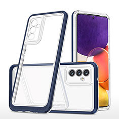 Custodia Silicone Trasparente Specchio Laterale Cover MQ1 per Samsung Galaxy Quantum2 5G Blu