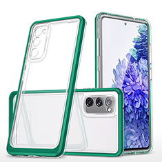 Custodia Silicone Trasparente Specchio Laterale Cover MQ1 per Samsung Galaxy S20 FE (2022) 5G Verde