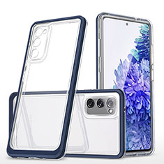 Custodia Silicone Trasparente Specchio Laterale Cover MQ1 per Samsung Galaxy S20 FE 4G Blu