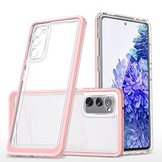 Custodia Silicone Trasparente Specchio Laterale Cover MQ1 per Samsung Galaxy S20 FE 4G Oro Rosa
