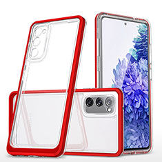 Custodia Silicone Trasparente Specchio Laterale Cover MQ1 per Samsung Galaxy S20 FE 4G Rosso