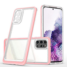 Custodia Silicone Trasparente Specchio Laterale Cover MQ1 per Samsung Galaxy S20 Plus 5G Oro Rosa