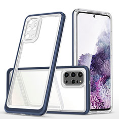Custodia Silicone Trasparente Specchio Laterale Cover MQ1 per Samsung Galaxy S20 Plus Blu