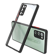 Custodia Silicone Trasparente Specchio Laterale Cover N02 per Samsung Galaxy Note 20 5G Nero