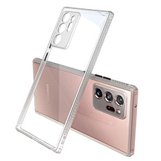 Custodia Silicone Trasparente Specchio Laterale Cover N02 per Samsung Galaxy Note 20 Ultra 5G Grigio