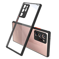 Custodia Silicone Trasparente Specchio Laterale Cover N02 per Samsung Galaxy Note 20 Ultra 5G Nero