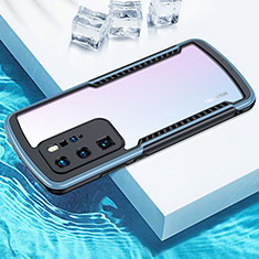 Argento Custodia Silicone Trasparente Specchio Laterale Cover N03 per Huawei P40 Pro Argento