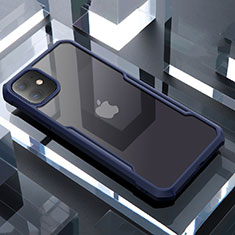 Custodia Silicone Trasparente Specchio Laterale Cover per Apple iPhone 11 Blu