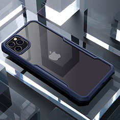 Custodia Silicone Trasparente Specchio Laterale Cover per Apple iPhone 11 Pro Max Blu