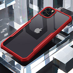 Custodia Silicone Trasparente Specchio Laterale Cover per Apple iPhone 11 Pro Max Rosso