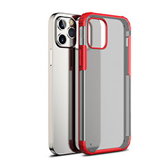 Custodia Silicone Trasparente Specchio Laterale Cover per Apple iPhone 12 Max Rosso