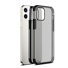 Custodia Silicone Trasparente Specchio Laterale Cover per Apple iPhone 12 Mini Nero