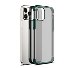 Custodia Silicone Trasparente Specchio Laterale Cover per Apple iPhone 12 Pro Max Verde