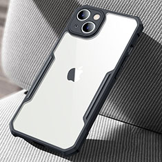 Custodia Silicone Trasparente Specchio Laterale Cover per Apple iPhone 13 Mini Nero