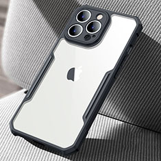 Custodia Silicone Trasparente Specchio Laterale Cover per Apple iPhone 13 Pro Max Nero