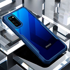 Custodia Silicone Trasparente Specchio Laterale Cover per Huawei Honor V30 Pro 5G Blu