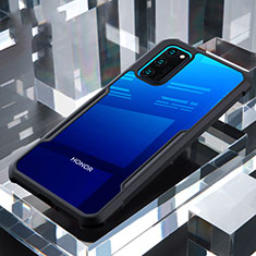 Custodia Silicone Trasparente Specchio Laterale Cover per Huawei Honor V30 Pro 5G Nero
