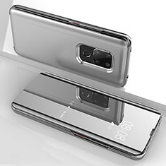 Custodia Silicone Trasparente Specchio Laterale Cover per Huawei Mate 20 Argento