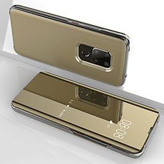 Custodia Silicone Trasparente Specchio Laterale Cover per Huawei Mate 20 Oro