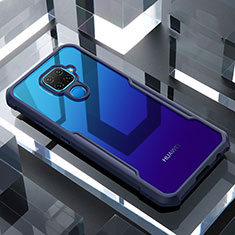 Custodia Silicone Trasparente Specchio Laterale Cover per Huawei Nova 5i Pro Blu