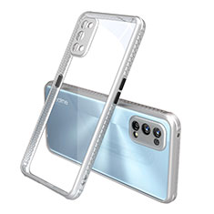 Custodia Silicone Trasparente Specchio Laterale Cover per Realme 7 Pro Argento