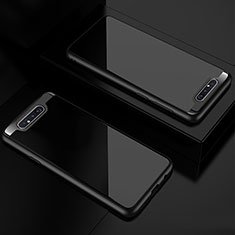 Custodia Silicone Trasparente Specchio Laterale Cover per Samsung Galaxy A90 4G Nero