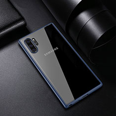 Custodia Silicone Trasparente Specchio Laterale Cover per Samsung Galaxy Note 10 Plus 5G Blu