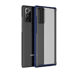 Custodia Silicone Trasparente Specchio Laterale Cover per Samsung Galaxy Note 20 5G Blu