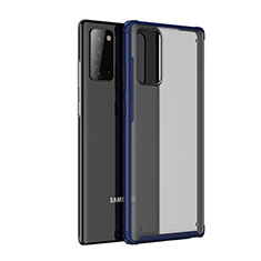 Custodia Silicone Trasparente Specchio Laterale Cover per Samsung Galaxy Note 20 Plus 5G Blu