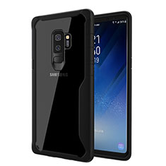 Custodia Silicone Trasparente Specchio Laterale Cover per Samsung Galaxy S9 Plus Nero