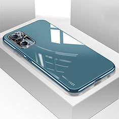 Custodia Silicone Trasparente Specchio Laterale Cover per Xiaomi Mi 11i 5G Blu