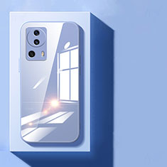 Custodia Silicone Trasparente Specchio Laterale Cover per Xiaomi Mi 12 Lite NE 5G Azzurro