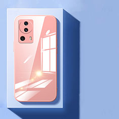 Custodia Silicone Trasparente Specchio Laterale Cover per Xiaomi Mi 13 Lite 5G Oro Rosa