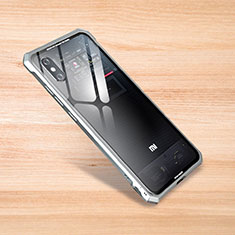 Custodia Silicone Trasparente Specchio Laterale Cover per Xiaomi Mi 8 Explorer Argento