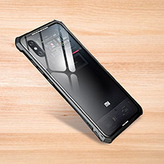 Custodia Silicone Trasparente Specchio Laterale Cover per Xiaomi Mi 8 Pro Global Version Nero