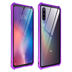 Custodia Silicone Trasparente Specchio Laterale Cover per Xiaomi Mi 9 Pro 5G Viola